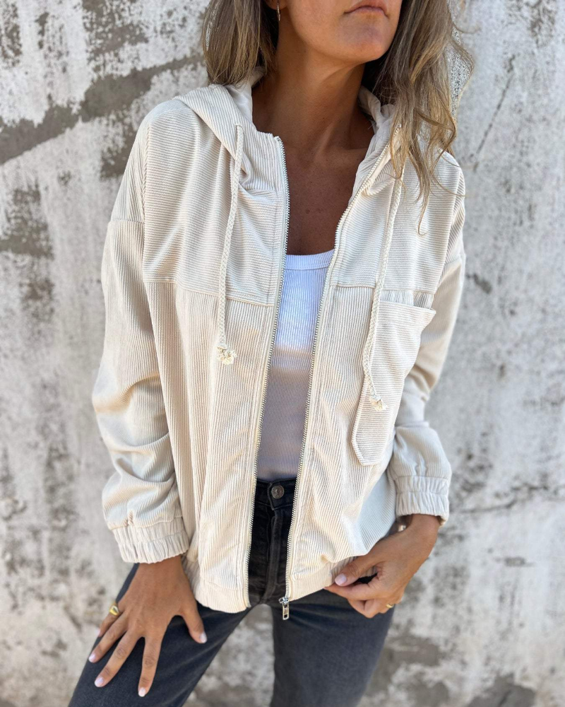 Urban Textured Hoodie Coat - EasyApparels