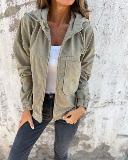 Urban Textured Hoodie Coat