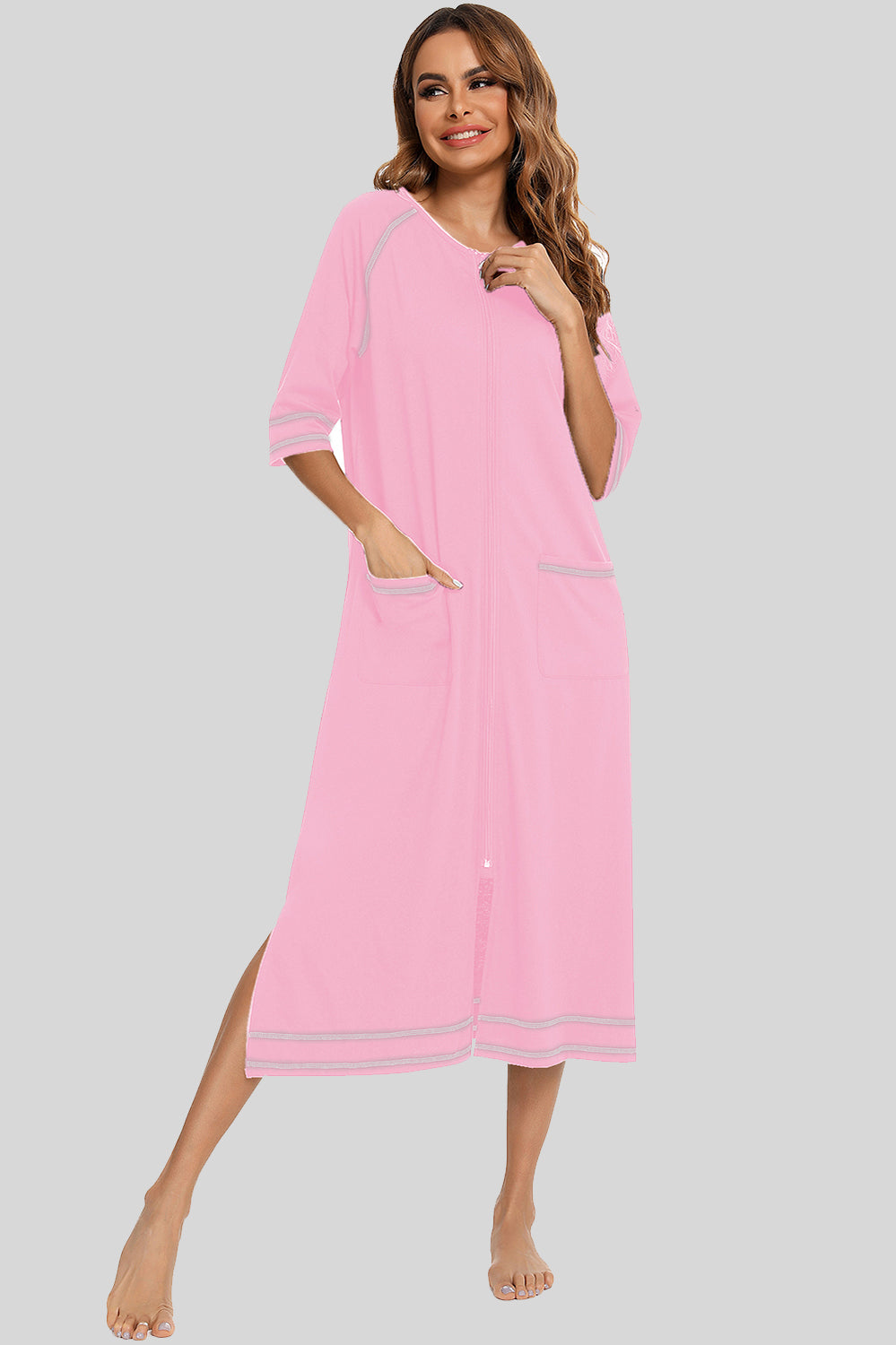 Comfy Pocket Nightgown with Round Neckline