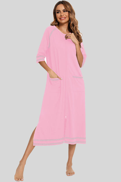 Comfy Pocket Nightgown with Round Neckline