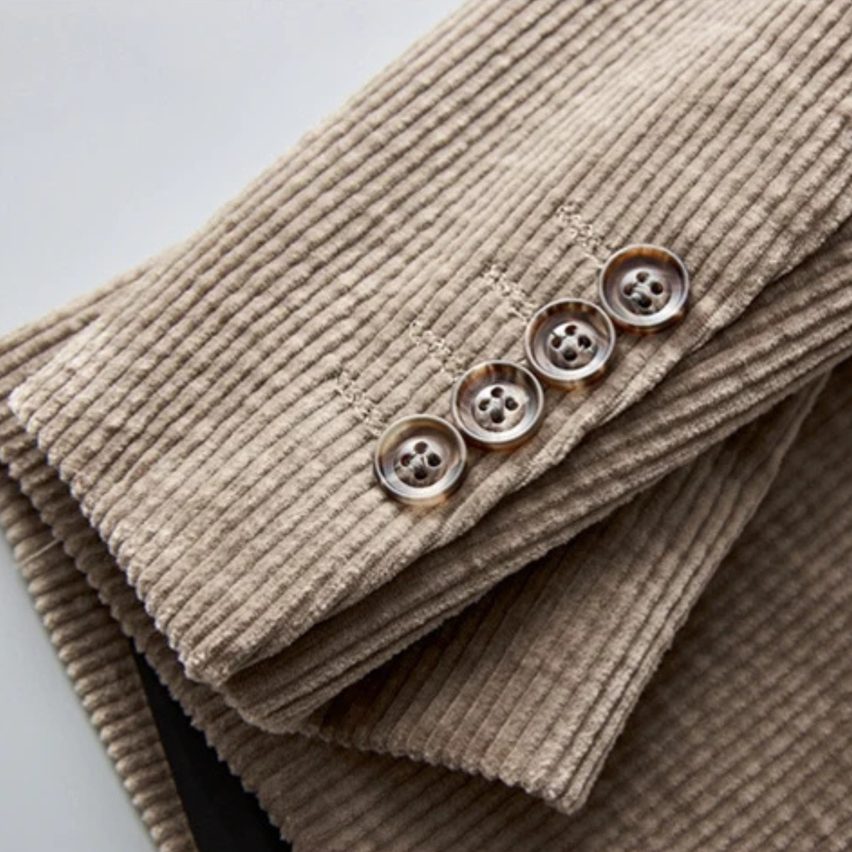 Stylish Men's Fitted Corduroy Jacket Suit
