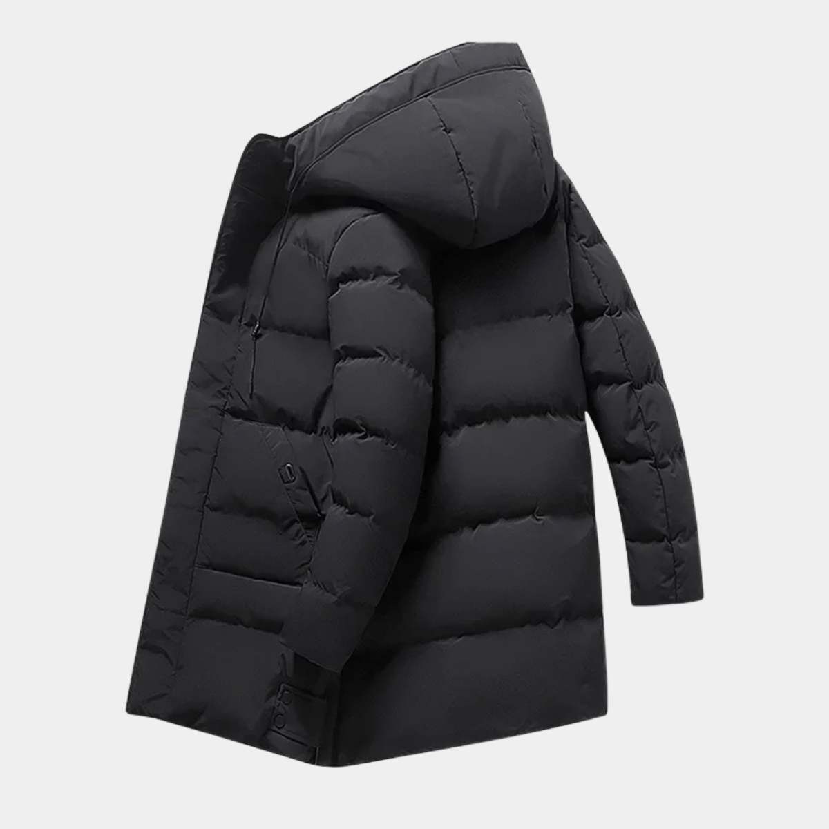 Warm Men's Long Puffer Coat with Cotton Fill