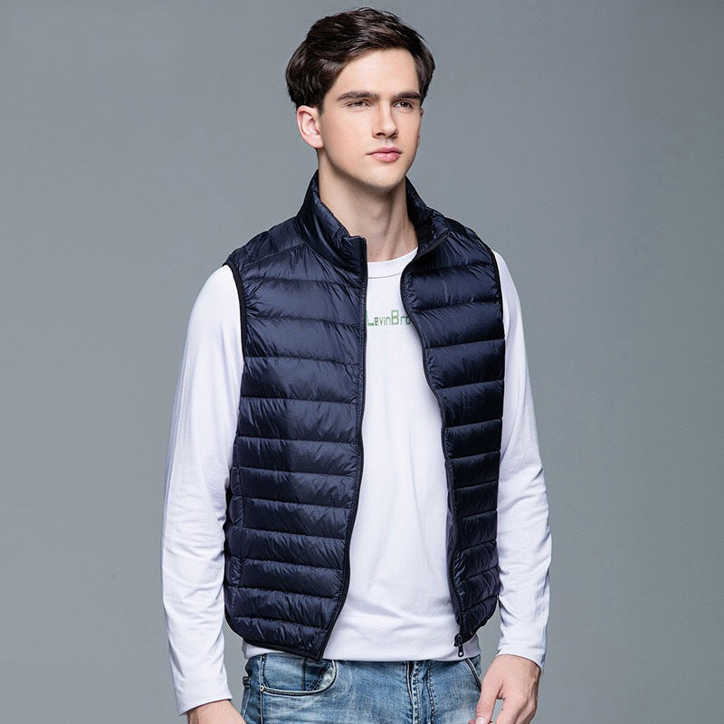 Warm Quilted Mens Vest Zip Up Jacket