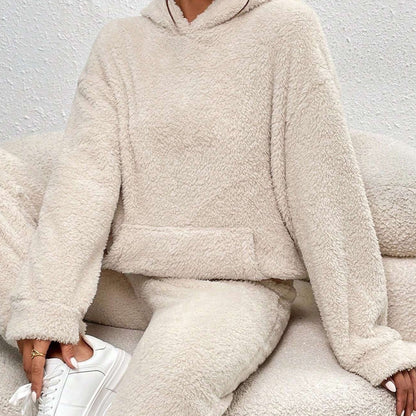 Soft Plush Teddy Hooded Jumpsuit for Lounging Comfort - Vossary