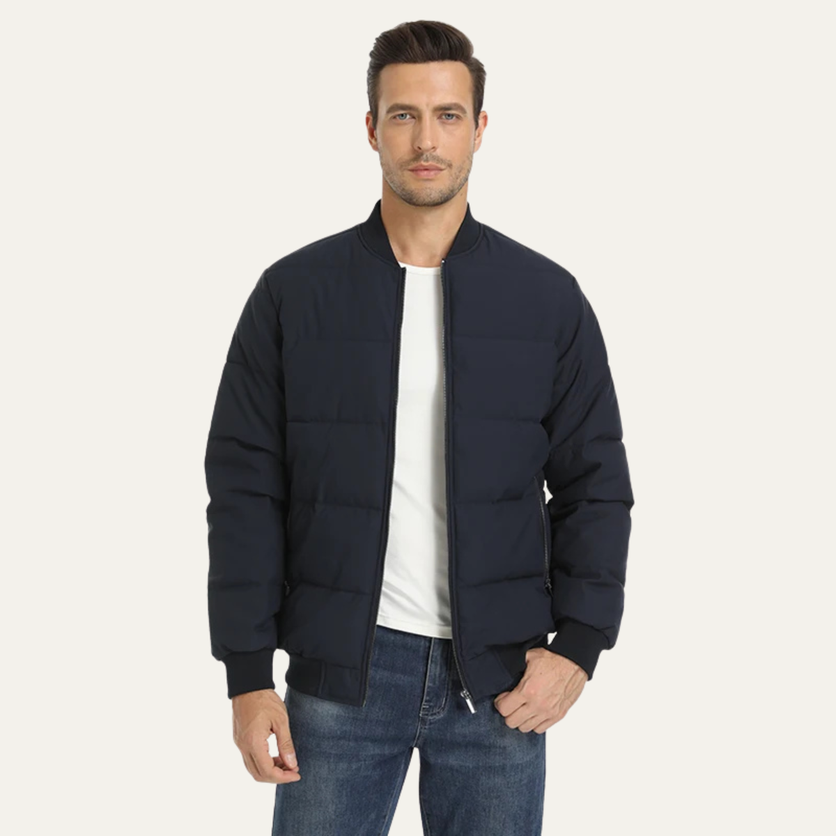 Slim Fit Men's Quilted Down Puffer Jacket