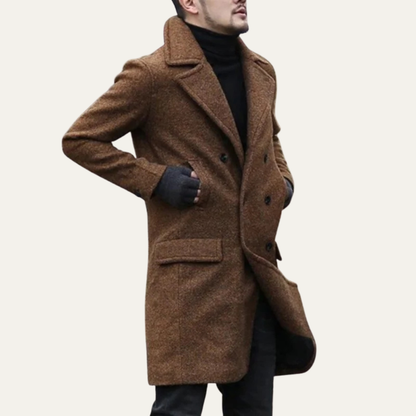 Classic Men's Wool Overcoat with Pockets