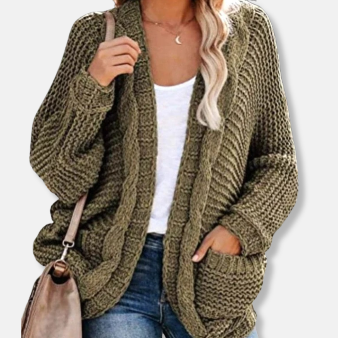 Soft Oversized Wool Open Front Cardigan