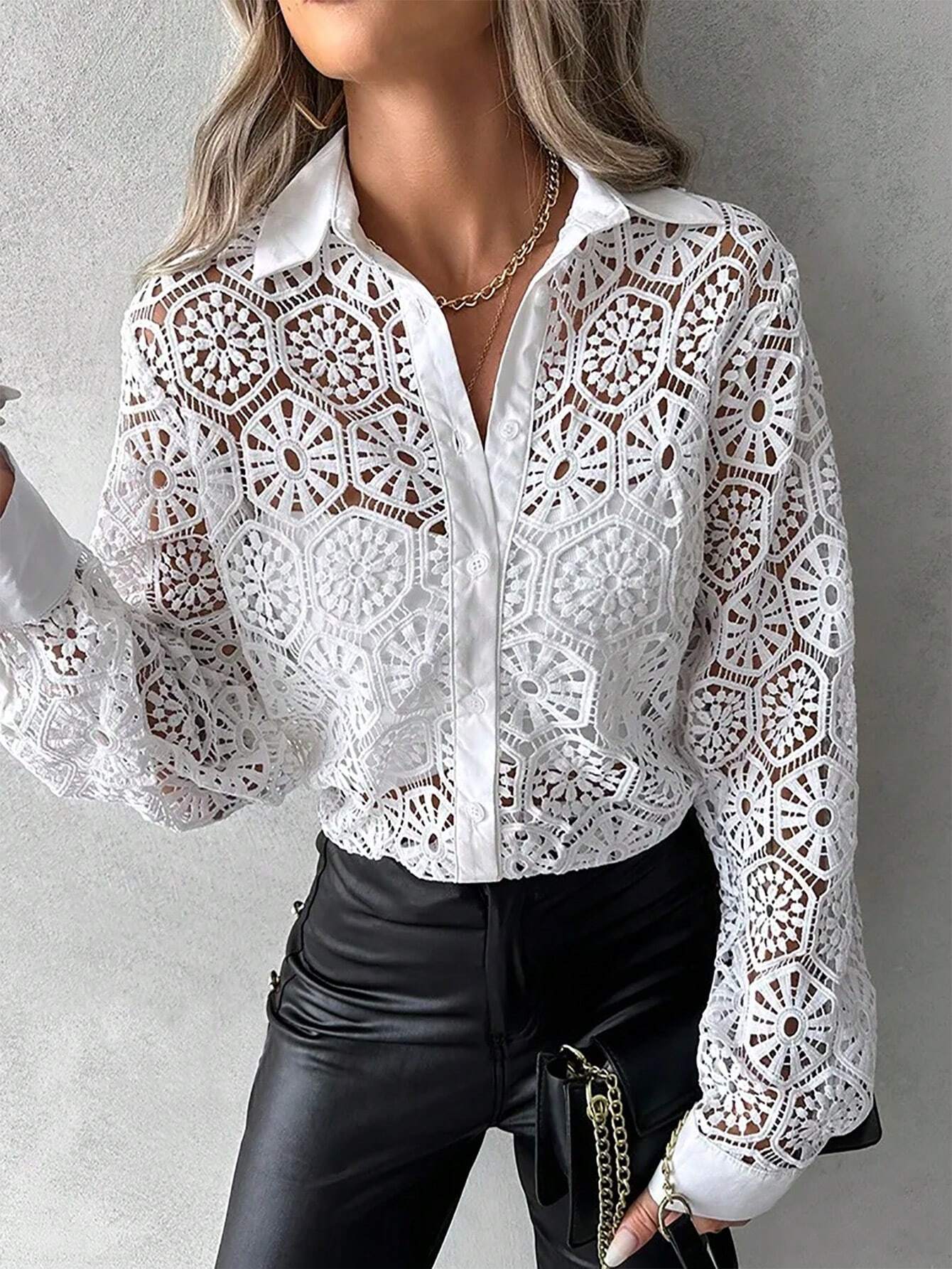 Delicate Mesh Flowy Women's Top - EasyApparels