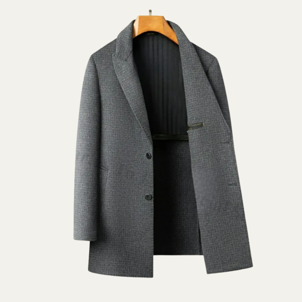 Luxury Men's Reversible Wool Overcoat