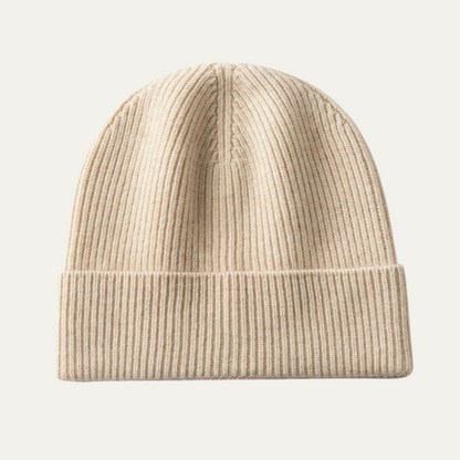 Warm Mens Ribbed Cashmere Winter Hat