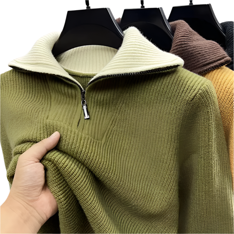 Warm Quarter Zip Men's Fleece Sweater