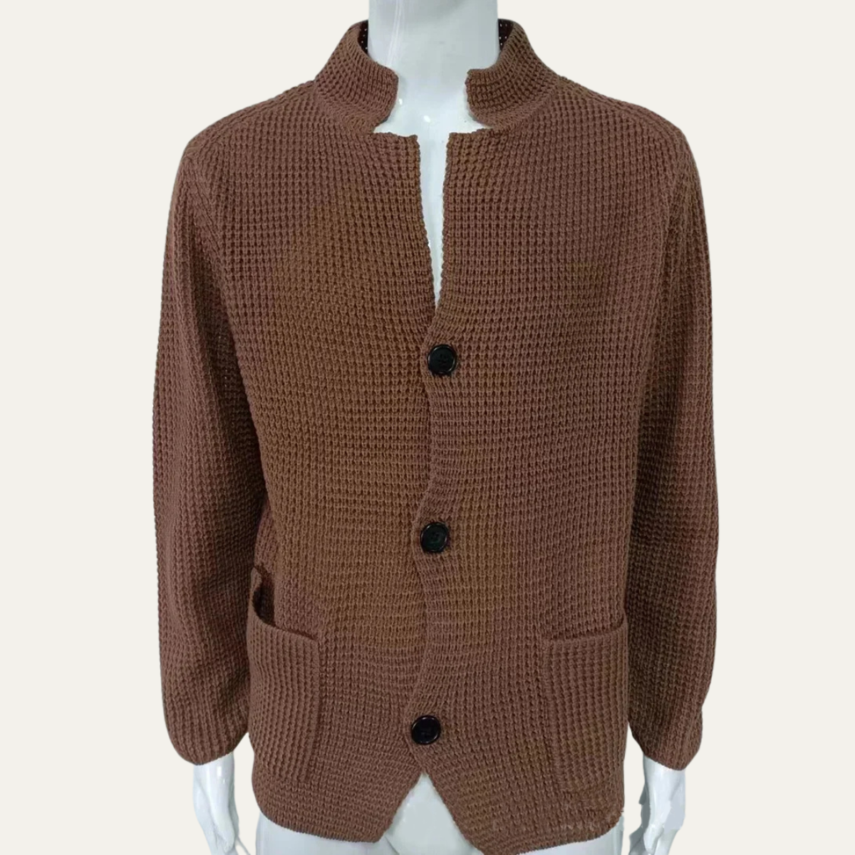 Men's Fashionable Crew Neck Knit Button Cardigan