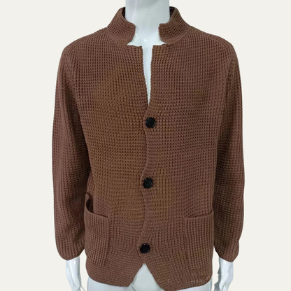 Men's Fashionable Crew Neck Knit Button Cardigan