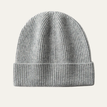 Warm Mens Ribbed Cashmere Winter Hat