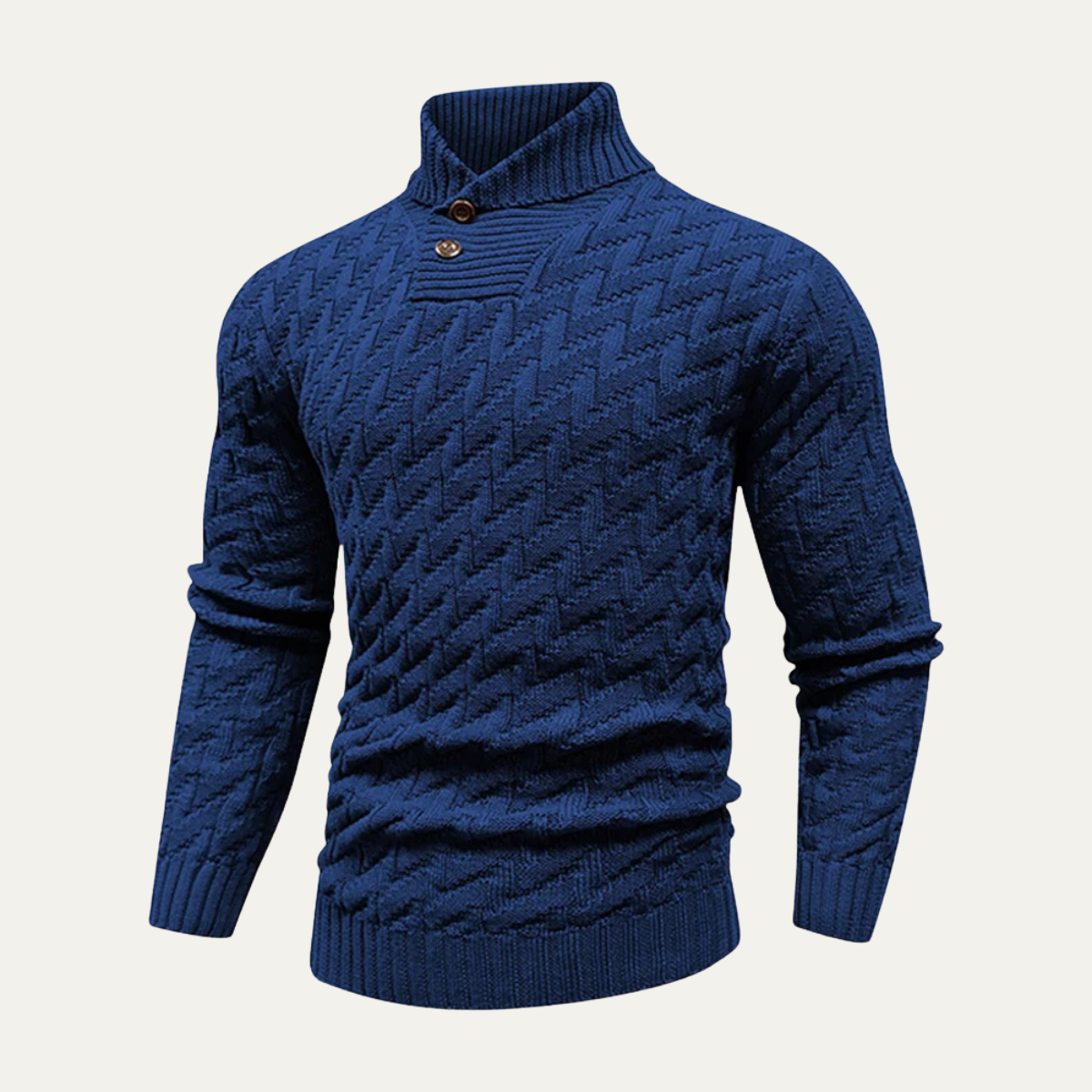 Warm Men's Cable Knit Wool Sweater - Vossary