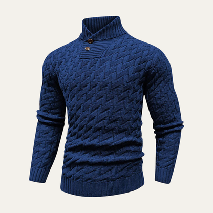Warm Men's Cable Knit Wool Sweater - Vossary