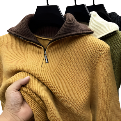 Warm Quarter Zip Men's Fleece Sweater