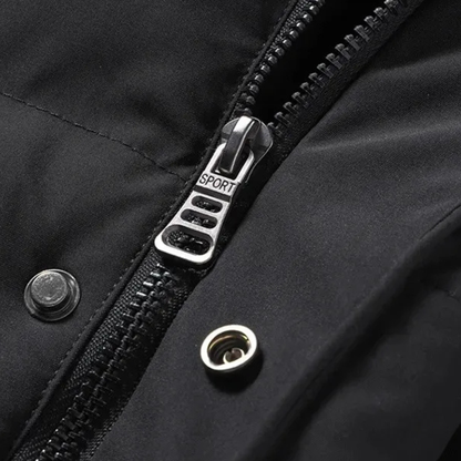 Warm Men's Long Puffer Coat with Cotton Fill