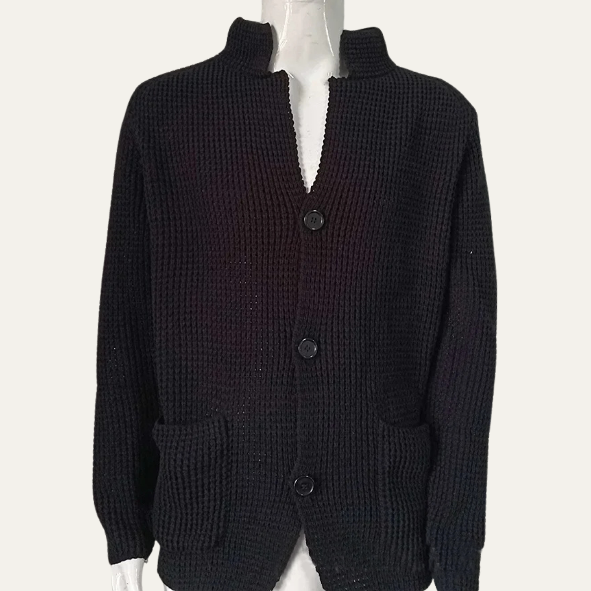 Men's Fashionable Crew Neck Knit Button Cardigan