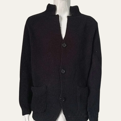 Men's Fashionable Crew Neck Knit Button Cardigan