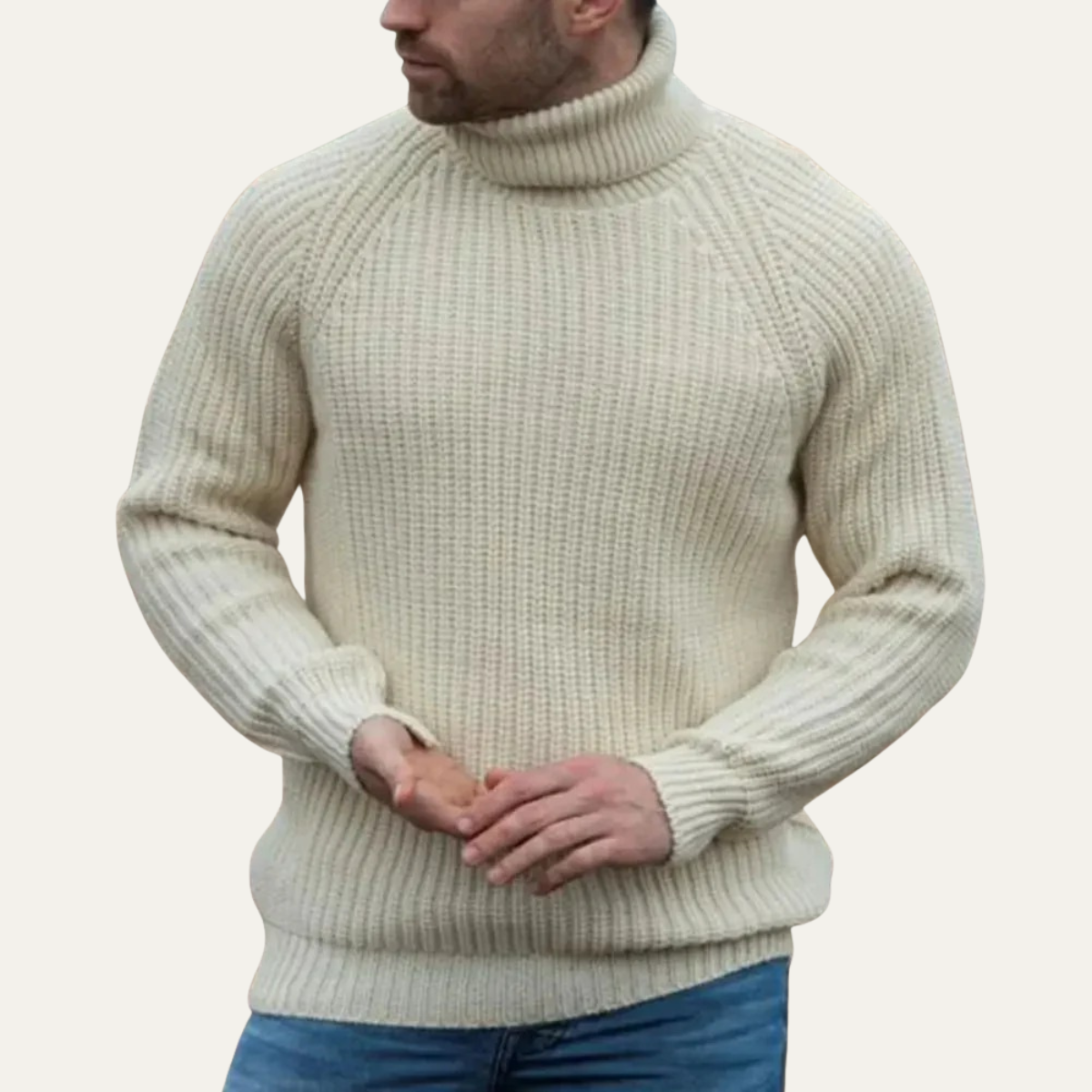 Thick Men's Wool Crew Neck Winter Sweater