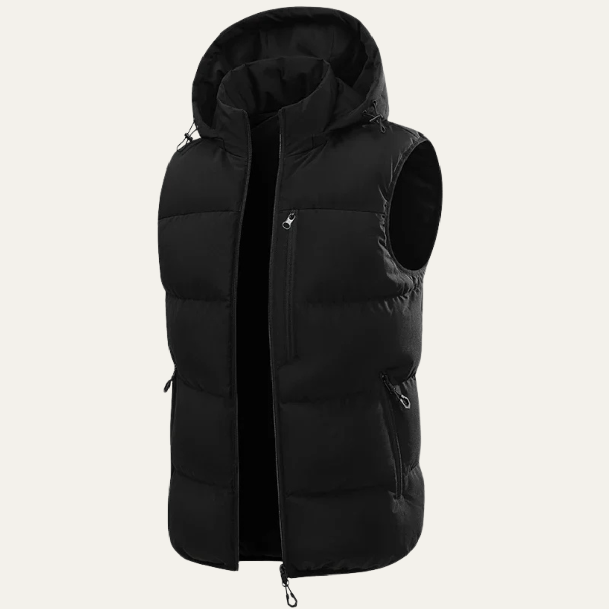Thermal Mens Insulated Hooded Puffer Vest with Zip Pockets