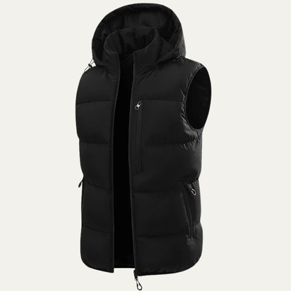 Thermal Mens Insulated Hooded Puffer Vest with Zip Pockets