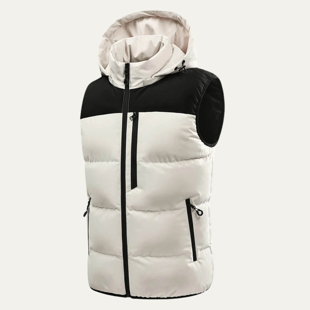 Thermal Mens Insulated Hooded Puffer Vest with Zip Pockets
