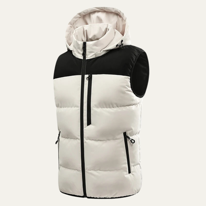 Thermal Mens Insulated Hooded Puffer Vest with Zip Pockets
