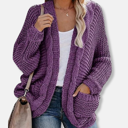 Soft Oversized Wool Open Front Cardigan