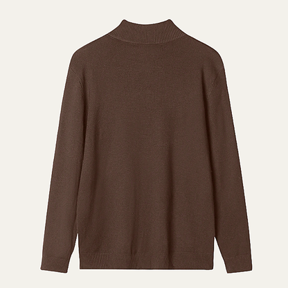 Luxury Men's Soft Mock Neck Zip Sweater
