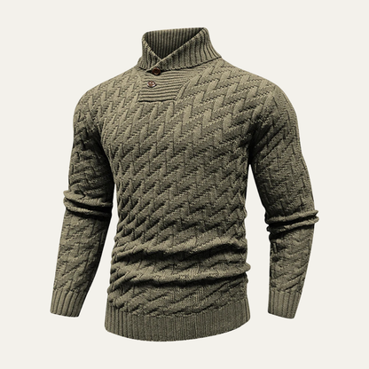 Warm Men's Cable Knit Wool Sweater
