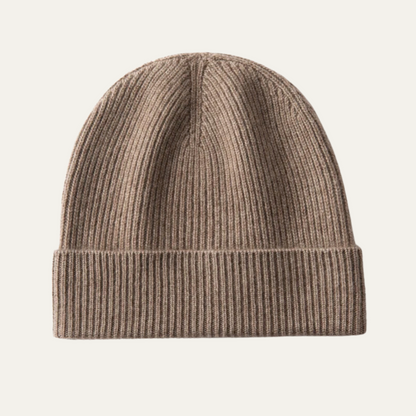 Warm Mens Ribbed Cashmere Winter Hat