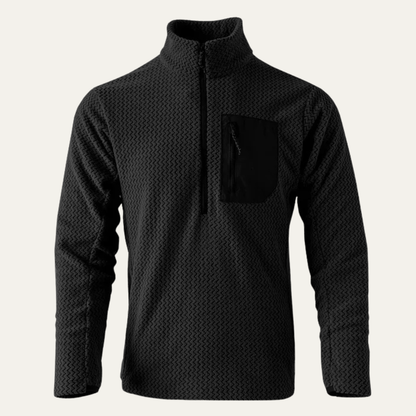 Soft Men's Cashmere Wave Pattern Crew Neck Sweater