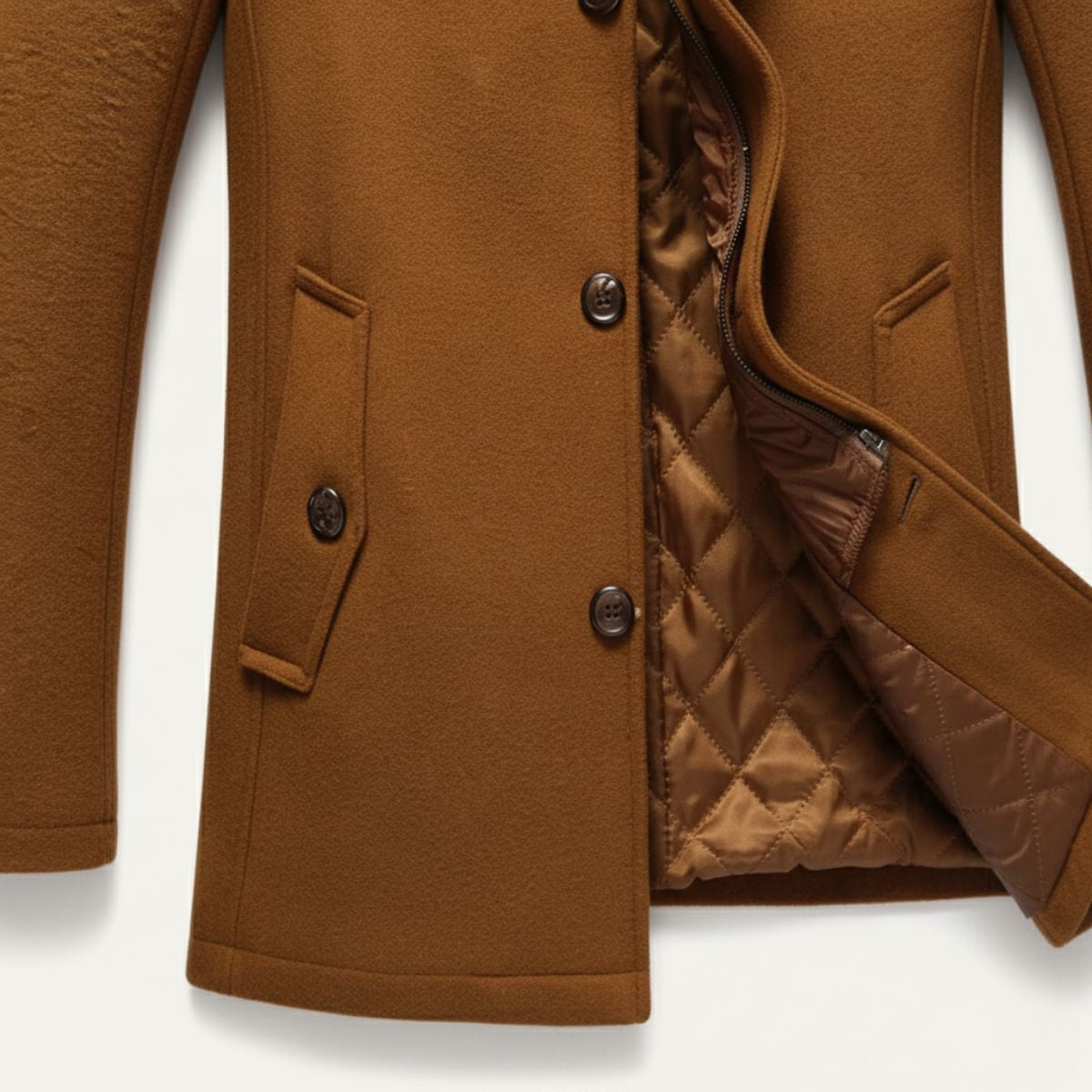 Warm Wool Blend Mens Winter Smart Coat