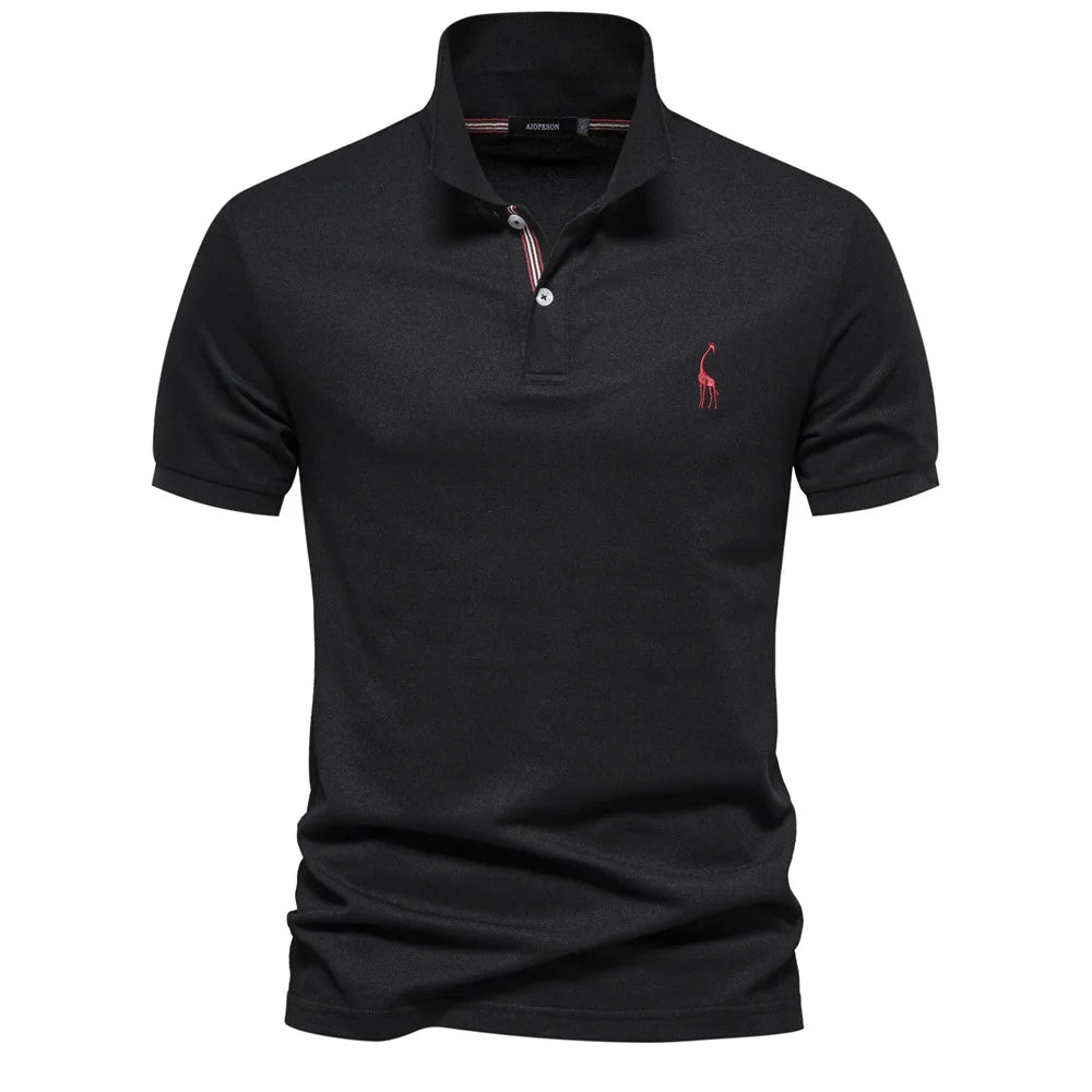 Premium Polo Shirt with Deer Pattern - Vossary