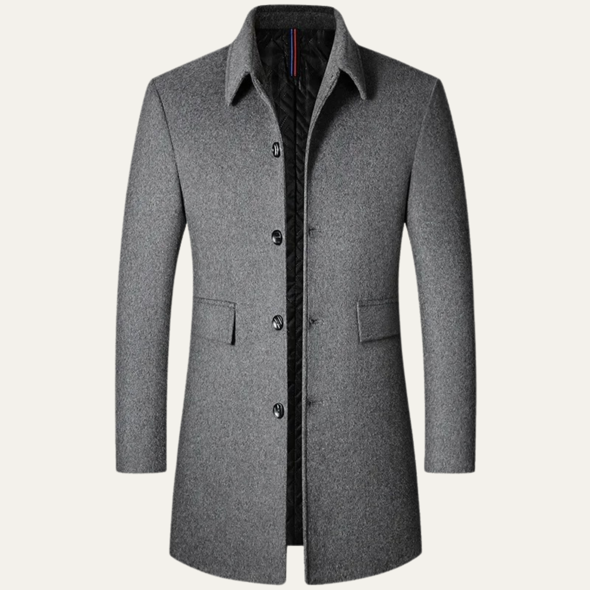 Classic Men's Thick Wool Overcoat - Vossary