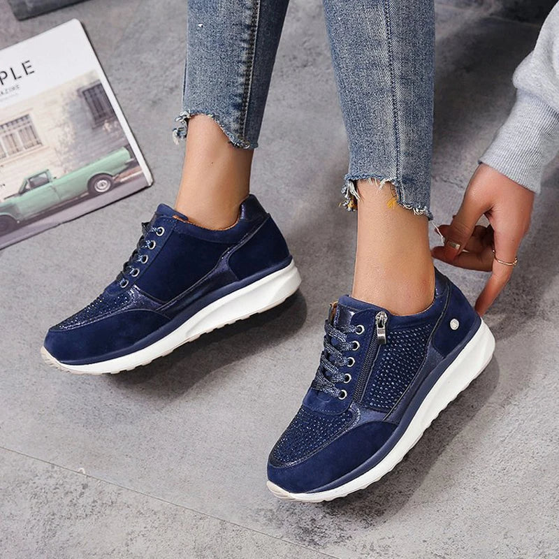 Glittery Women's Platform Sneaker Shoes - Vossary