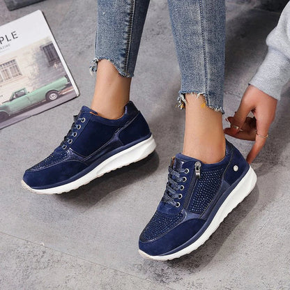 Glittery Women's Platform Sneaker Shoes - Vossary