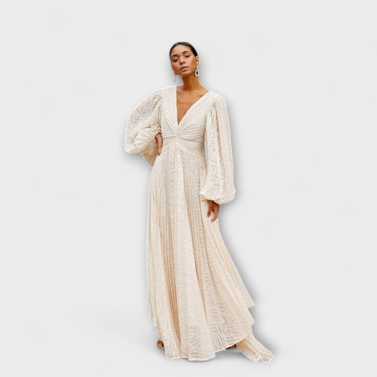 White Flowy Summer Dress for Women - Vossary