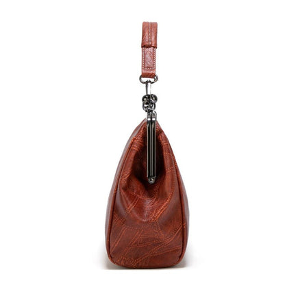 Classic Buckle Leather Shoulder Bag