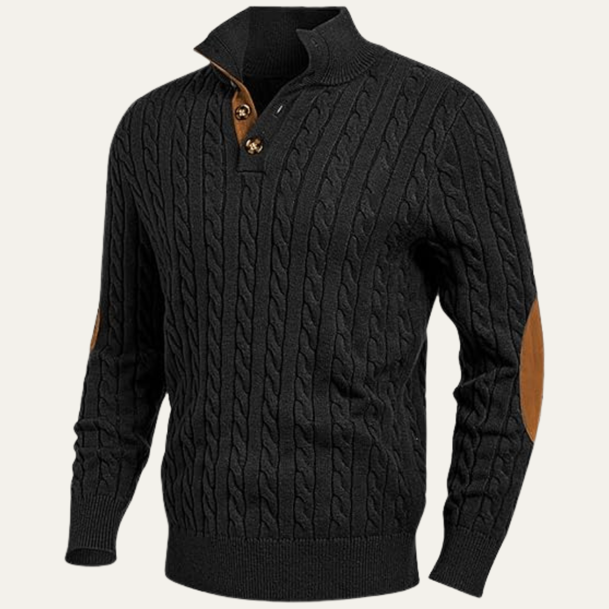 Classic Men's Crew Neck Cable Sweater - Vossary