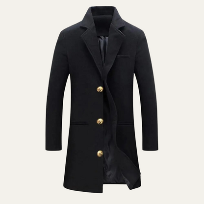 Classic Men's Wool Long Winter Coat - Vossary