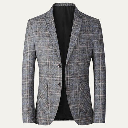 Stylish Men's Checked Slim Fit Blazer Jacket - Vossary