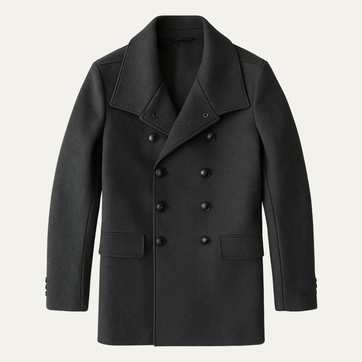 Classic Double Breasted Mens Wool Overcoat - Vossary