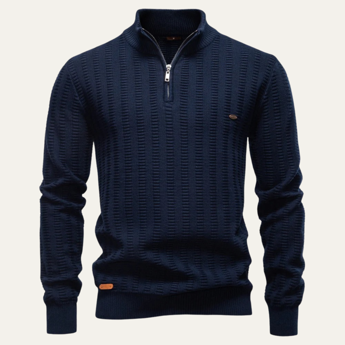 Warm Men's Half Zip Wool Winter Sweater