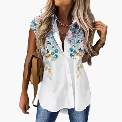 Women's Lightweight Butterfly Print Blouse