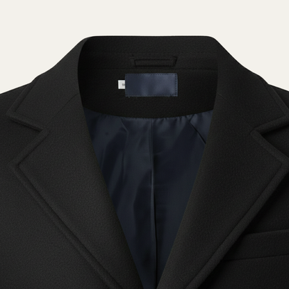 Classic Men's Wool Long Double Breasted Coat