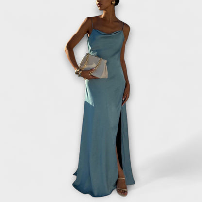 Elegant Satin Evening Gown - Vossary