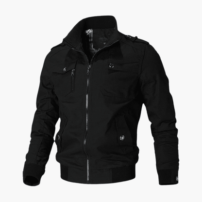 Classic Mens Leather Bomber Jacket - Vossary